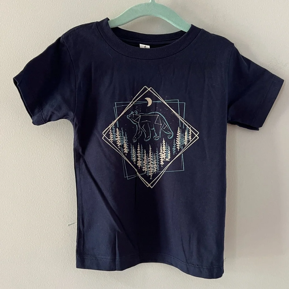 NWOT Bella Canvas Ursa Major Minor Bear Constellation Star Forest T shirt, Sz 2T